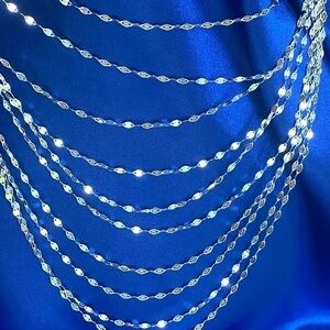 NEW Sterling silver 10 strand necklace